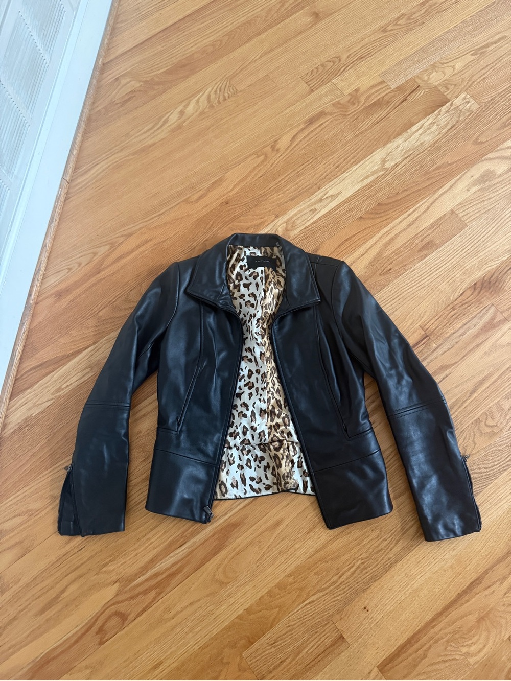 Vintage tahari genuine lamb leather jacket black butter leather
